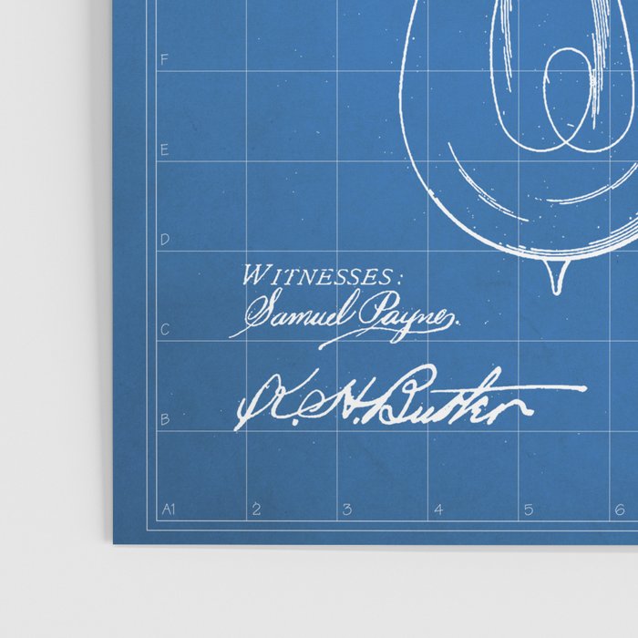 Light Bulb Patent - Designer Industrial Design Art - Blueprint Poster Gallery Image 3