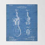 Light Bulb Patent - Designer Industrial Design Art - Blueprint Throw Blanket Gallery Image 2