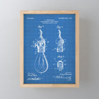 Light Bulb Patent - Designer Industrial Design Art - Blueprint Mini Art Print Gallery Image 1