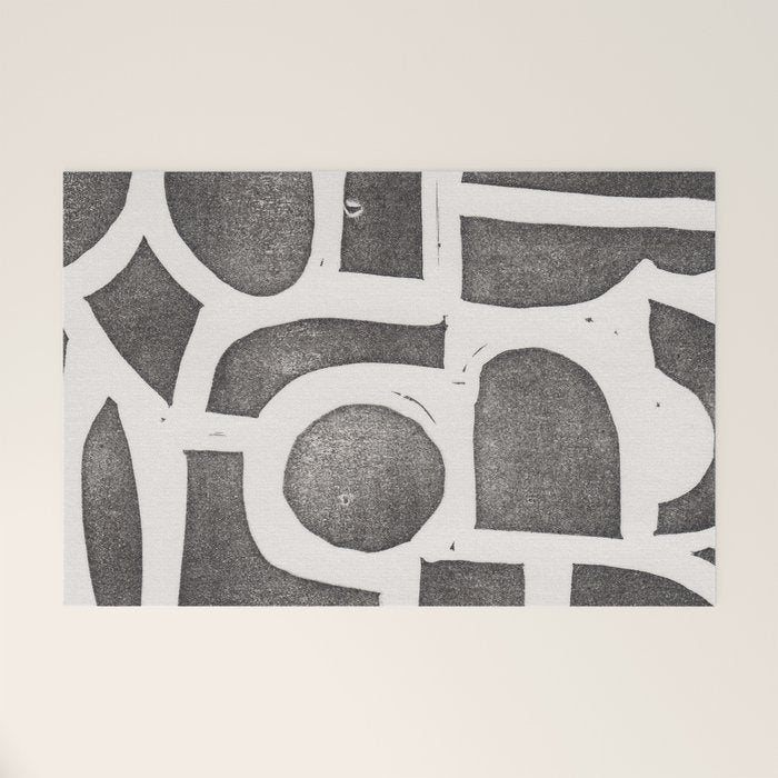 Linocut Abstract #2 Welcome Mat Gallery Image 1