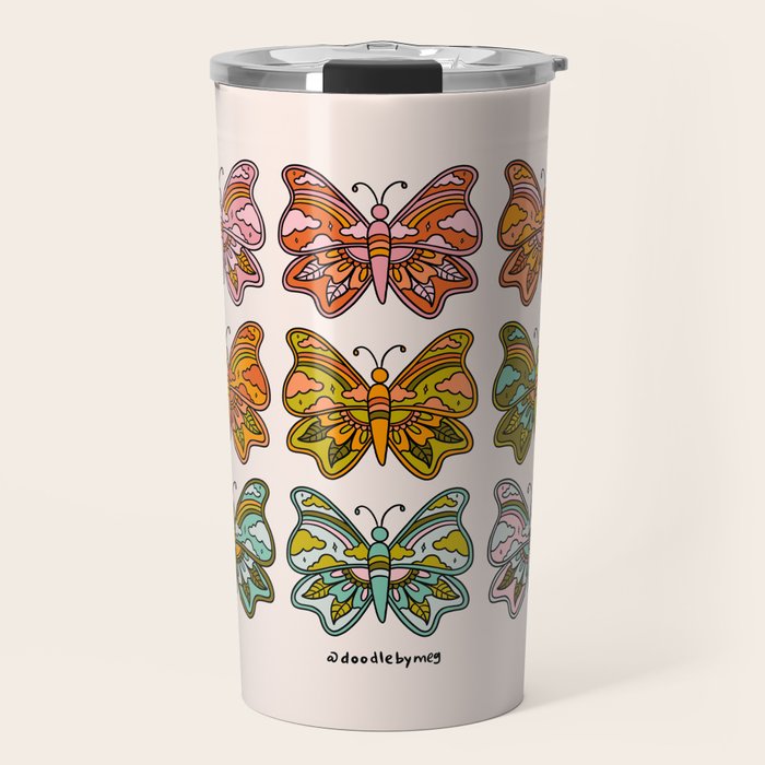 Rainbow Butterflies Travel Mug Gallery Image 1