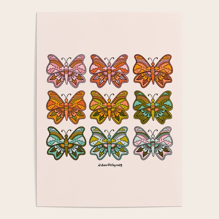 Rainbow Butterflies Poster Gallery Image 1