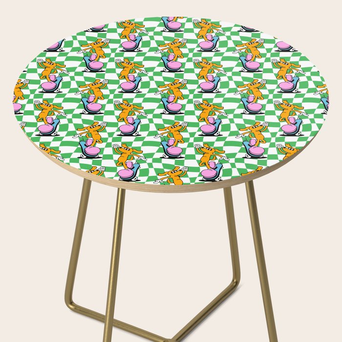 Retro dog cartoon character pattern Side Table Gallery Image 2