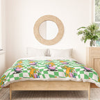 Retro dog cartoon character pattern Duvet Cover Gallery Image 3