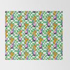Retro dog cartoon character pattern Throw Blanket Gallery Image 2