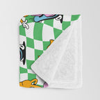 Retro dog cartoon character pattern Throw Blanket Gallery Image 3