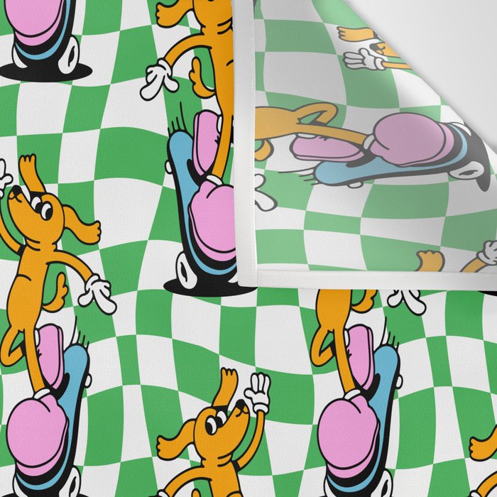 Retro dog cartoon character pattern Wall Tapestry Gallery Image 3