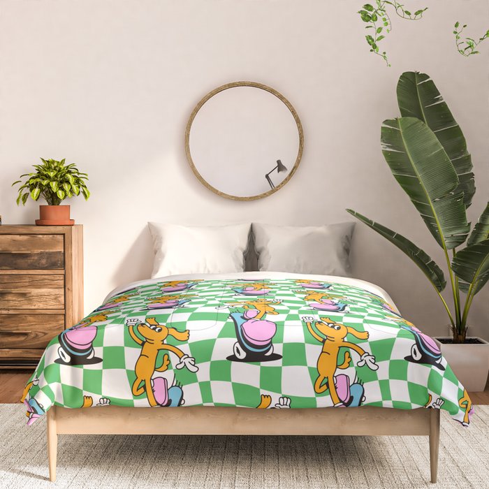 Retro dog cartoon character pattern Comforter Gallery Image 3
