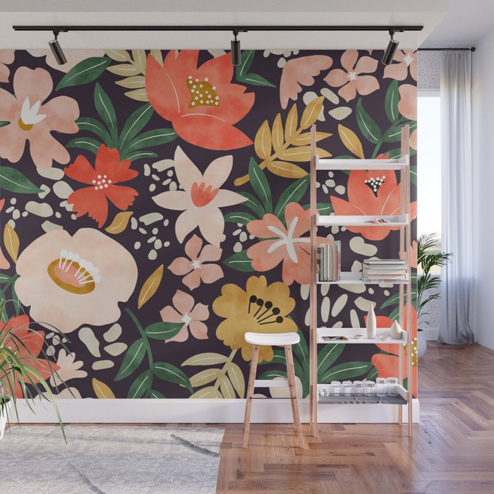Modern meadow blooming Wall Mural Gallery Image 1