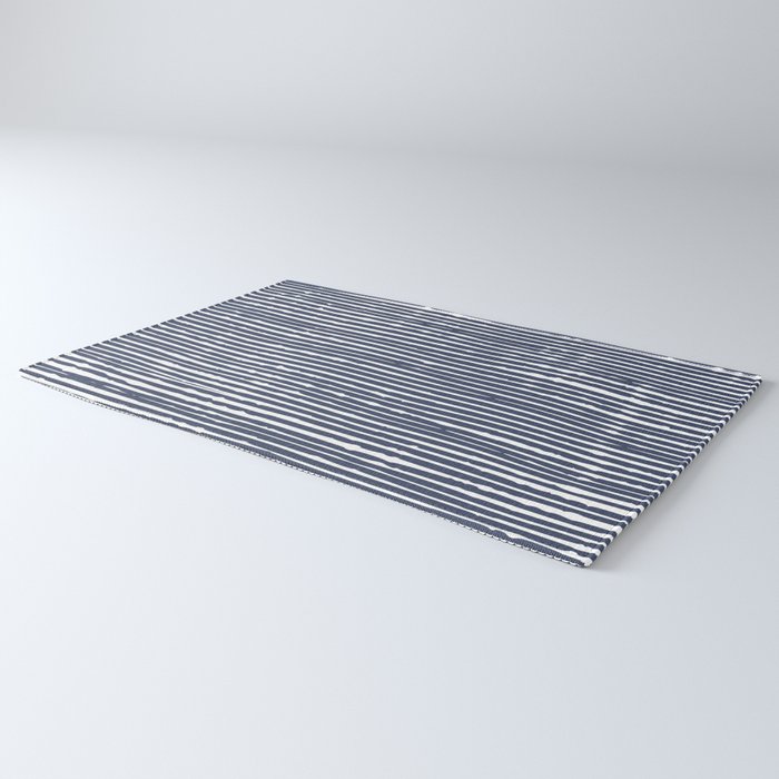 Abstract Stripes Pattern, Indigo, Navy Blue Rug Gallery Image 3