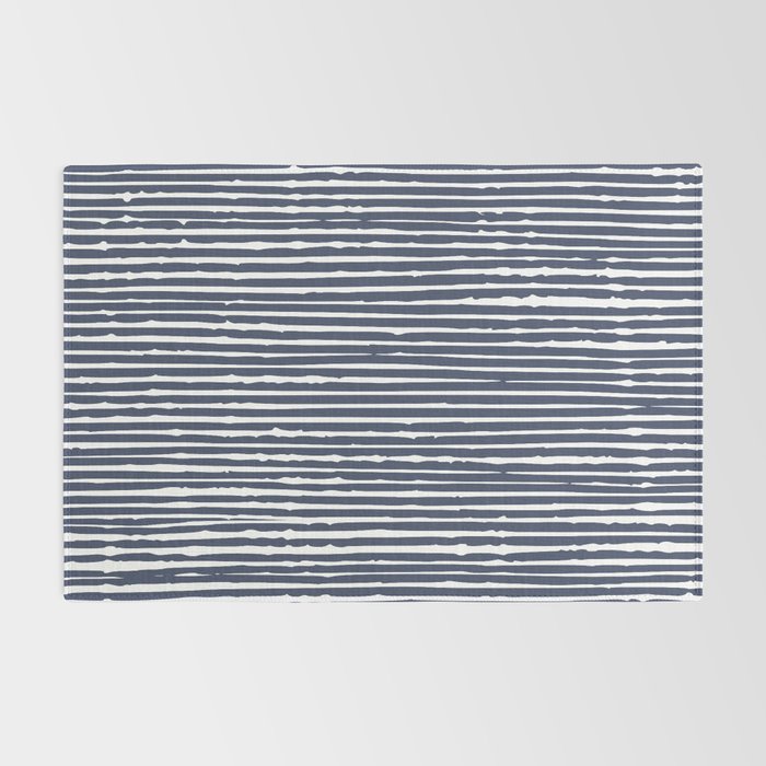 Abstract Stripes Pattern, Indigo, Navy Blue Rug Gallery Image 2