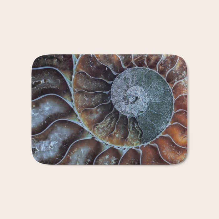 Spiral Ammonite Fossil Bath Mat Gallery Image 1