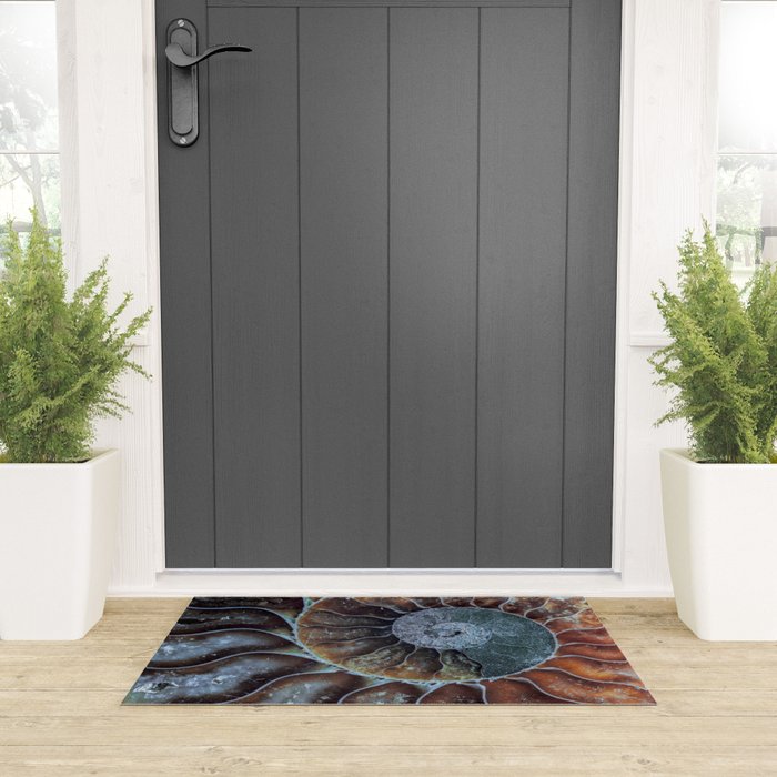Spiral Ammonite Fossil Welcome Mat Gallery Image 3