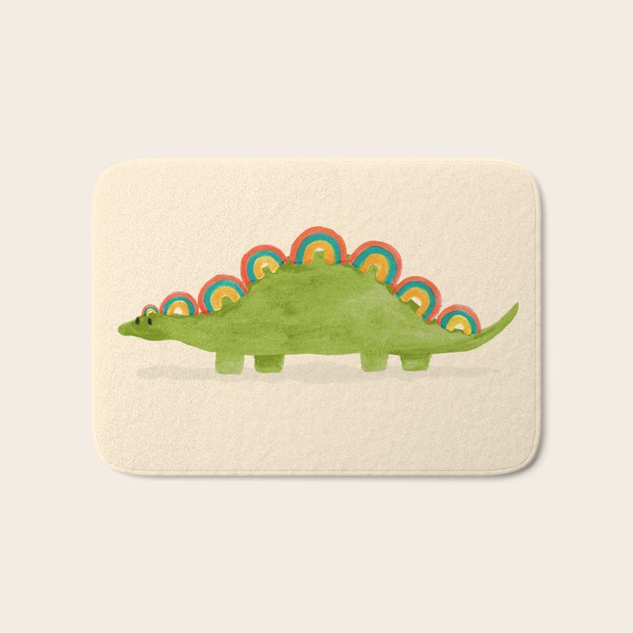 Rainbow colored dinosaur (stegosaurus) Bath Mat Gallery Image 1