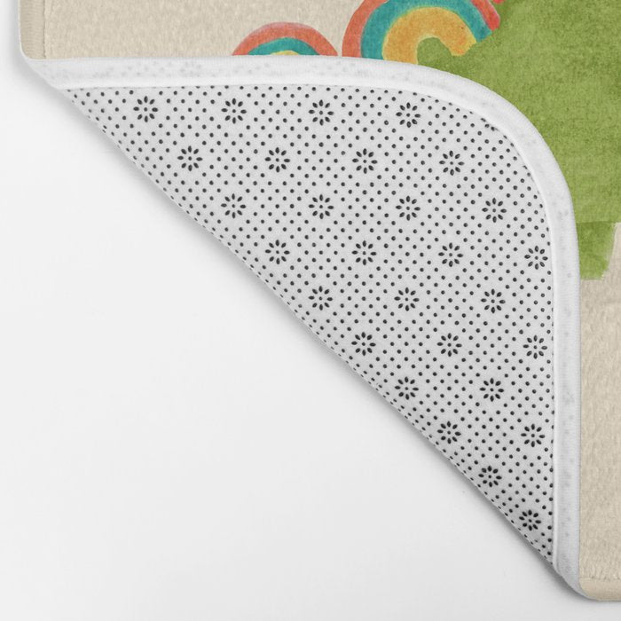 Rainbow colored dinosaur (stegosaurus) Bath Mat Gallery Image 2
