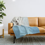 Whimsy Polar Bear, Animal Portrait Throw Blanket Gallery Image 1