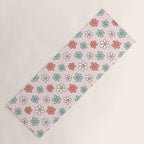 Happy Daisy Pattern, Cute and Fun Smiling Colorful Daisies Yoga Mat Gallery Image 1