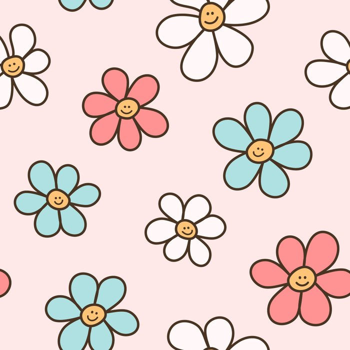 Happy Daisy Pattern, Cute and Fun Smiling Colorful Daisies Coffee Mug Gallery Image 2