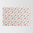 Happy Daisy Pattern, Cute and Fun Smiling Colorful Daisies Rug Gallery Image 2