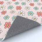 Happy Daisy Pattern, Cute and Fun Smiling Colorful Daisies Rug Gallery Image 4