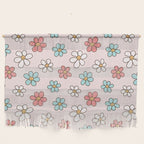 Happy Daisy Pattern, Cute and Fun Smiling Colorful Daisies Wall Hanging Gallery Image 1