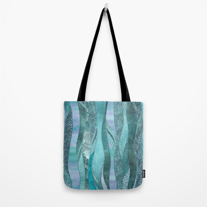 Precious Aqua And Turquoise Glamour Tote Bag Gallery Image 2