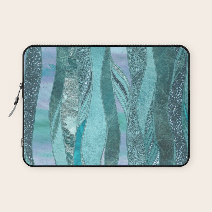 Precious Aqua And Turquoise Glamour Laptop Sleeve Gallery Image 1
