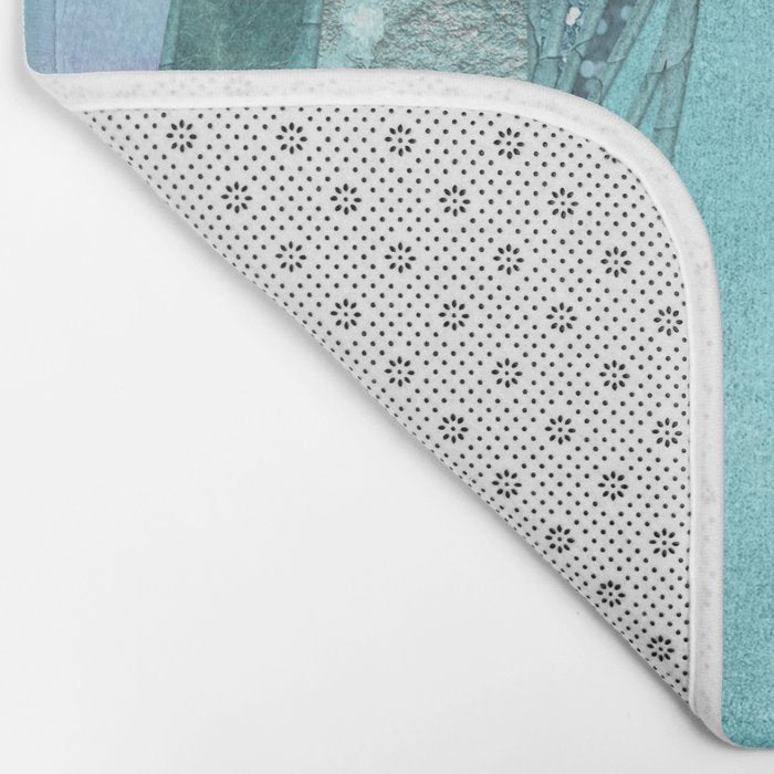 Precious Aqua And Turquoise Glamour Bath Mat Gallery Image 2