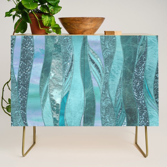 Precious Aqua And Turquoise Glamour Credenza Gallery Image 1