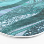 Precious Aqua And Turquoise Glamour Bath Mat Gallery Image 3