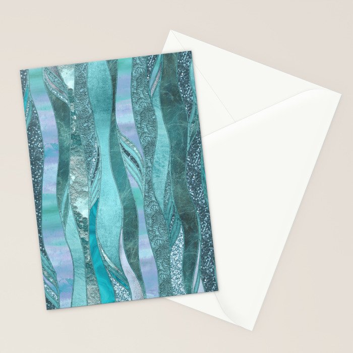 Precious Aqua And Turquoise Glamour Stationery Card Gallery Image 2