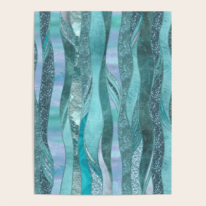 Precious Aqua And Turquoise Glamour Poster Gallery Image 1