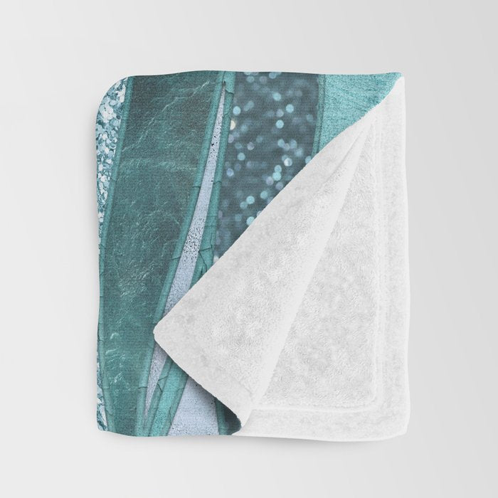 Precious Aqua And Turquoise Glamour Throw Blanket Gallery Image 3