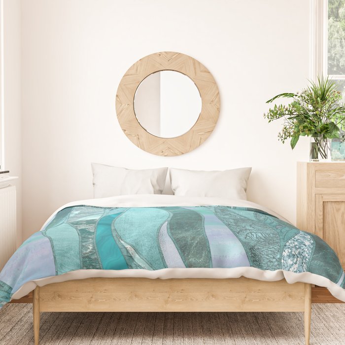 Precious Aqua And Turquoise Glamour Duvet Cover Gallery Image 3