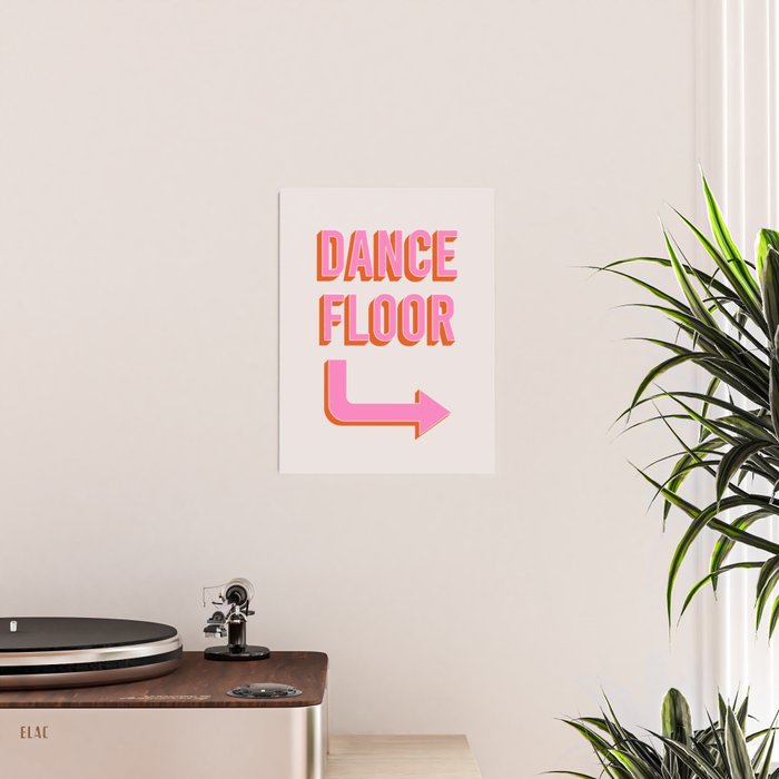 Dance Floor Right Arrow (Pink Orange) Poster Gallery Image 2