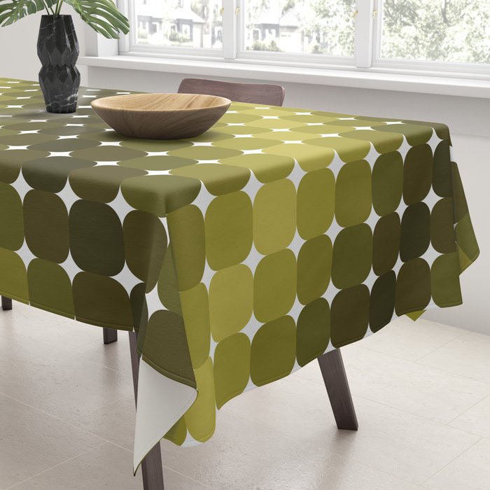 Retro Rounded Rectangle Gradient - Green Tablecloth Gallery Image 3