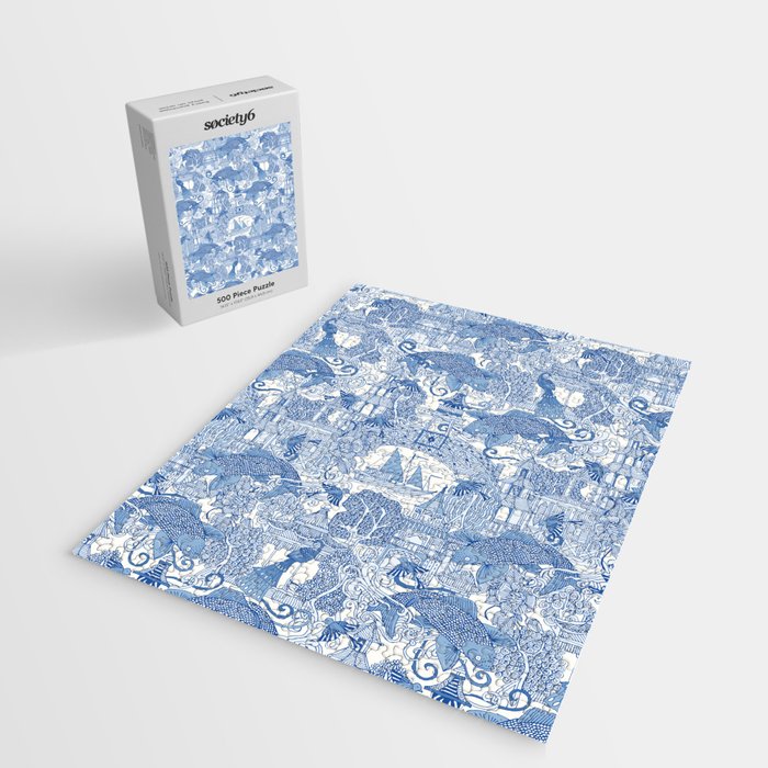 chinoiserie toile blue Jigsaw Puzzle Gallery Image 2