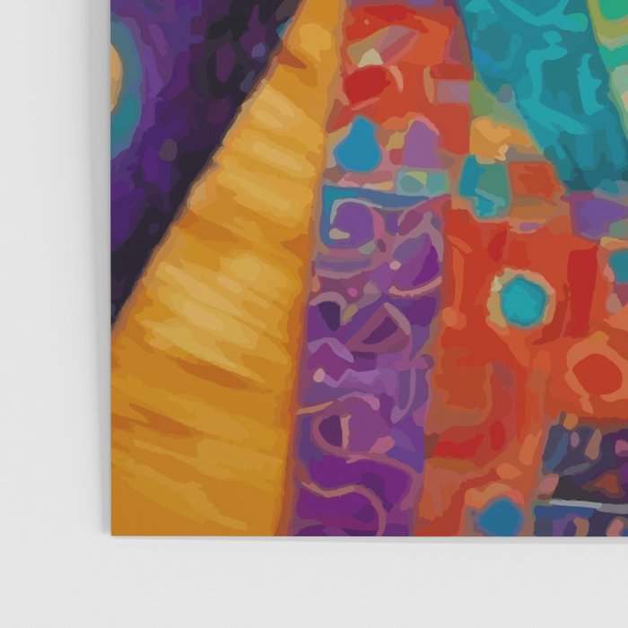 Gustav Klimt Style Painting of Tabby Cat with Green Eyes Poster Gallery Image 3