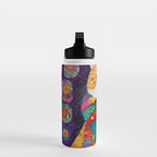 Gustav Klimt Style Painting of Tabby Cat with Green Eyes Water Bottle Gallery Image 3