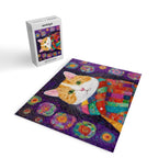 Gustav Klimt Style Painting of Tabby Cat with Green Eyes Jigsaw Puzzle Gallery Image 2