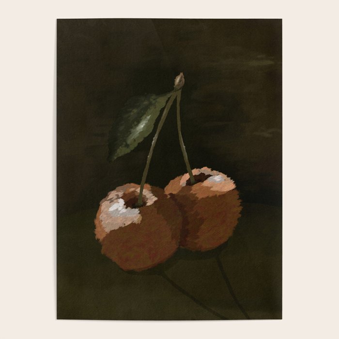 Vintage Painted Cherries Poster Gallery Image 1