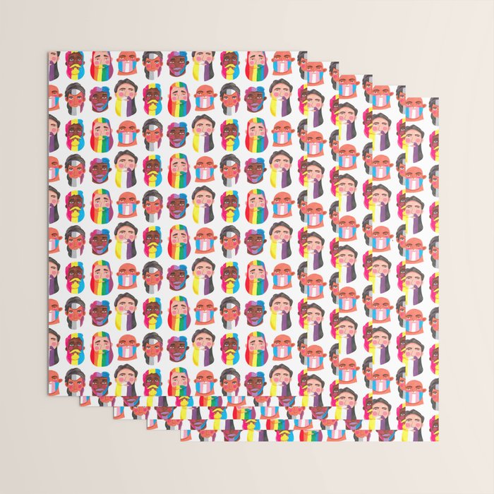 Gay pride rainbow gender flags beard men Wrapping Paper Gallery Image 3