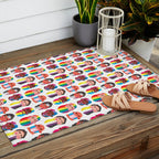 Gay pride rainbow gender flags beard men Outdoor Rug Gallery Image 2