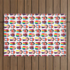 Gay pride rainbow gender flags beard men Outdoor Rug Gallery Image 1