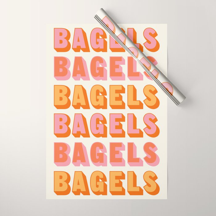 BAGELS BAGELS BAGELS Wrapping Paper Gallery Image 1