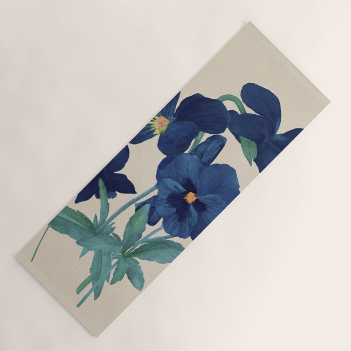 Blue Flowers Yoga Mat Gallery Image 1