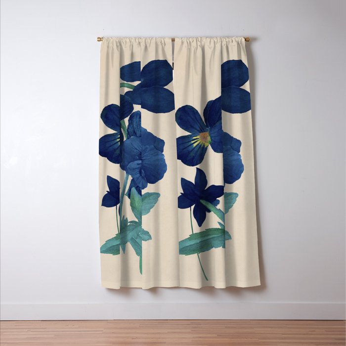 Blue Flowers Window Curtain Gallery Image 3