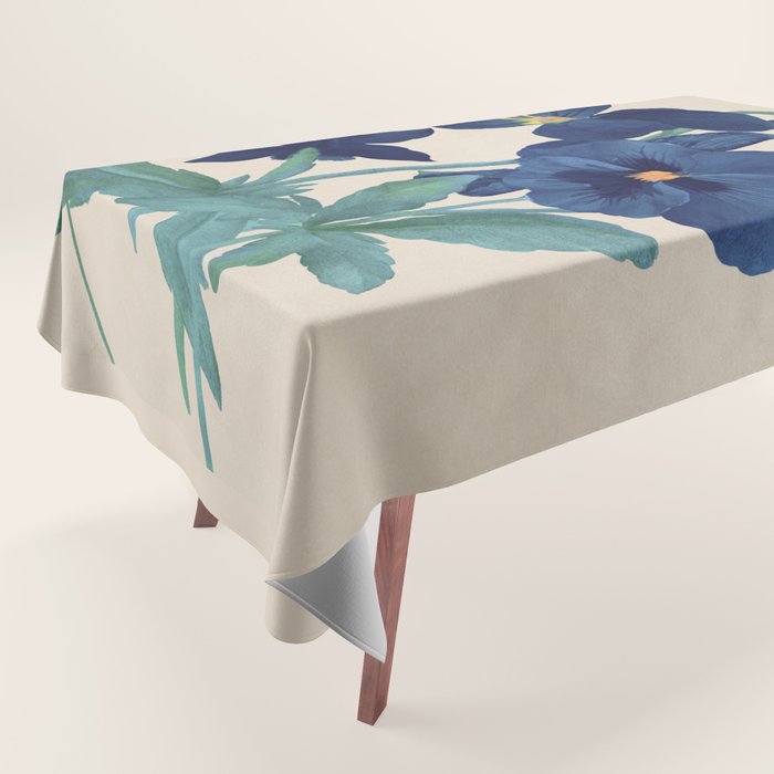 Blue Flowers Tablecloth Gallery Image 1