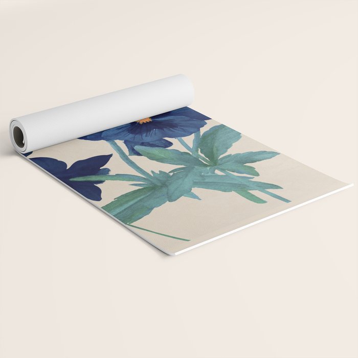 Blue Flowers Yoga Mat Gallery Image 2