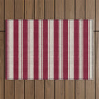 Timeless Crimson Heritage Stripes Outdoor Rug Gallery Image 1